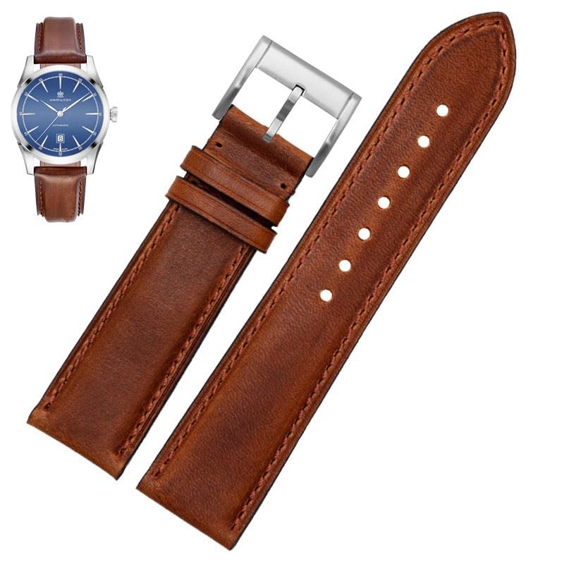 Sangle de montre en cuir pour boucle pliante homme