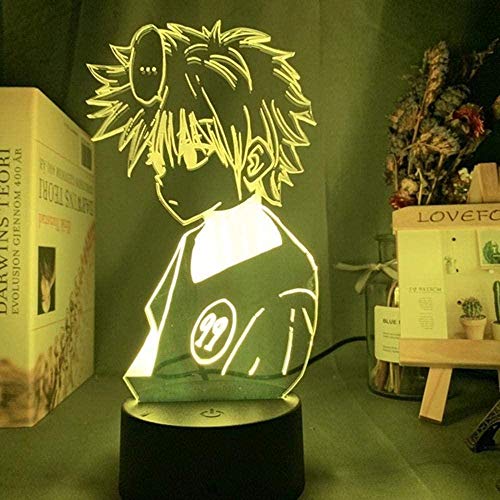 GEZHF Garçons filles 3D Illusion lampe Anime Hunter × Hunter modèle Killua figurines d'action Collection de cadeaux jouets enfants lampe de nuit 7 couleurs tactile