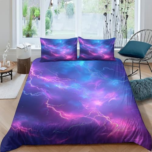 Housse de couette éclair néon 140x200 parure lit 3d - 4
