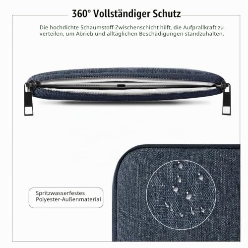 TiMOVO 8-9 Zoll Tablet-Tasche mit Taschen, Space Grau – Ansicht 4