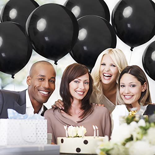 30Pcs Black Balloons 18 Inch Big Black Latex Balloons Large Black Balloons For Birthday Wedding Party New Year's Day Decorations Supplies #TOP2
