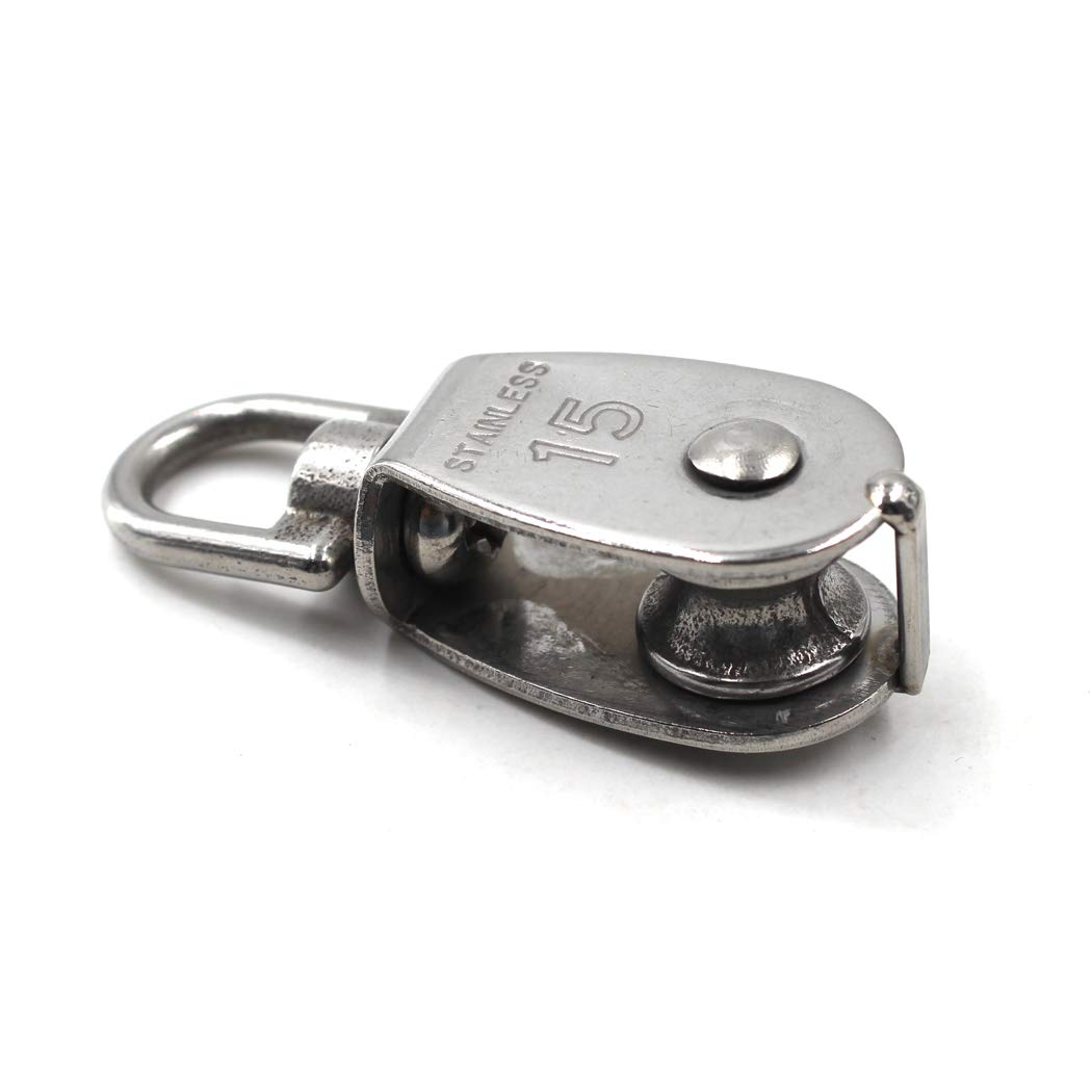 Set Carrucola a Fune 8 Pezzi, 4x Puleggia in Acciaio Inox M20 con Cuscinetto 4x Moschettoni M6 Girevoli - 75KG Portata 360° Rotazione - Kit Carrucola per Tenda da Sole Fitness Barca Set Carrucola a Fune 8 Pezzi, 4x Puleggia in Acciaio Inox M20 con Cuscinetto 4x Moschettoni M6 Girevoli - 75KG Portata 360° Rotazione - Kit Carrucola per Tenda da Sole Fitness Barca