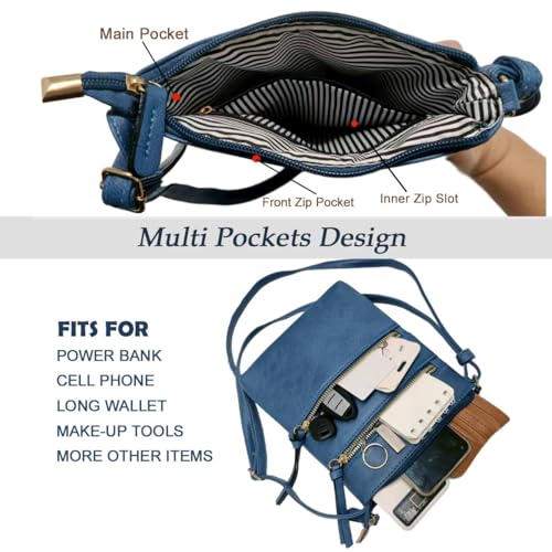 Crossbody Bags for Women Leather Purse Shoulder Handbags with Adjustable Strap Zipper Pocket with Tassel2