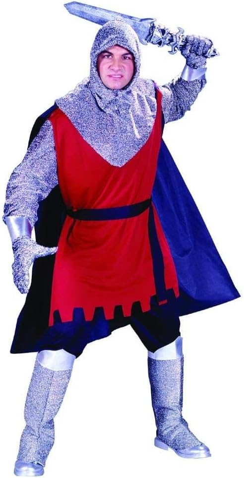 Factory Card and Party Outlet Medieval Knight Costume Adult, Red, One Size