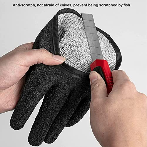 Lilybady Fishing Glove, Fishing Catching Gloves Non-Slip Fisherman Protect Hand, Fishing Glove With Magnet Hooks Release, Non Slip Cut Resistant Outdoor Fishing Gloves (Gray, Left) #TOP4