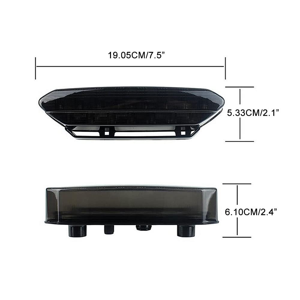 Feu arrière LED rouge pour moto Y-amaha YFZ 450 2006-2009, feu stop arrière à lentille fumée ABS, feu stop arrière fiable