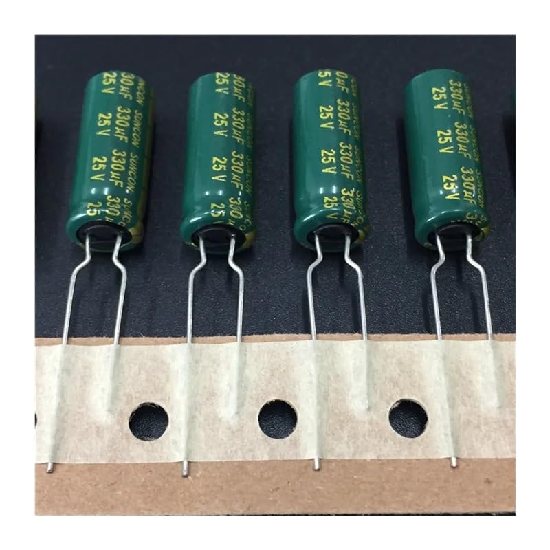 10 szt./100 szt. 330uF 25V 8x20mm 25V330uF niska impedancja długa żywotność kondensator elektrolityczny do płyty głównej IDGTTLDF (100 szt.)