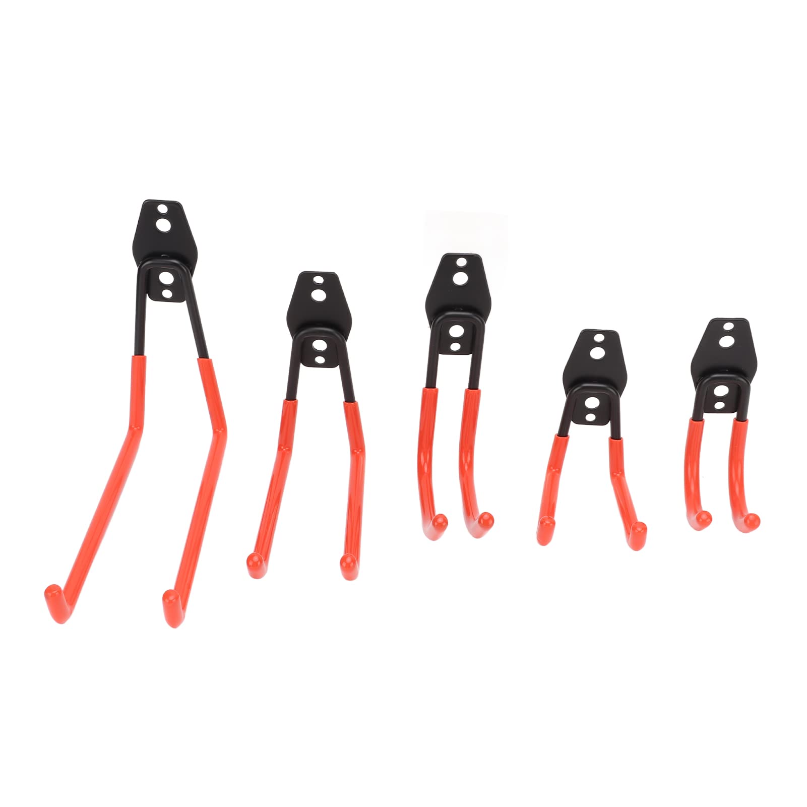 5 unids/set 40kg almacenamiento en garaje ganchos dobles soporte de montaje en pared resistente colgador para RV sótano silla escalera bicicleta (Naranja)