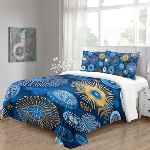 Feux d'artifice 3D housse de couette zippée et microfibre douce