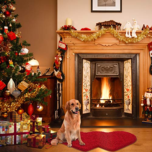 Mayshine Non-Slip Bathroom Rug Love Shaped Shag Shower Fun Mat Water Absorbent Soft Microfibers, Suitable For Home, Living Room, Bedroom, Sofa And Doormat Entrance Welcome (20.5X35 Inches Red)… #TOP1