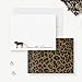 Personalized Leopard Print Note Cards with Envelopes, Women Animal Print Stationary Set, Custom Wild Party Thank You Cards, Your Choice of Quantity and Envelope Color