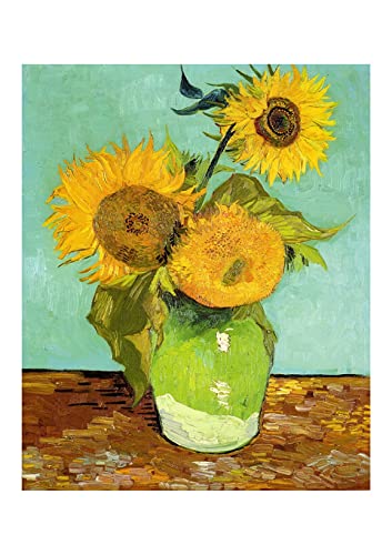 Affiche encadrée Tournesols 1888 Van Gogh par Spiffing Prints, format petite affiche d'archivage mate