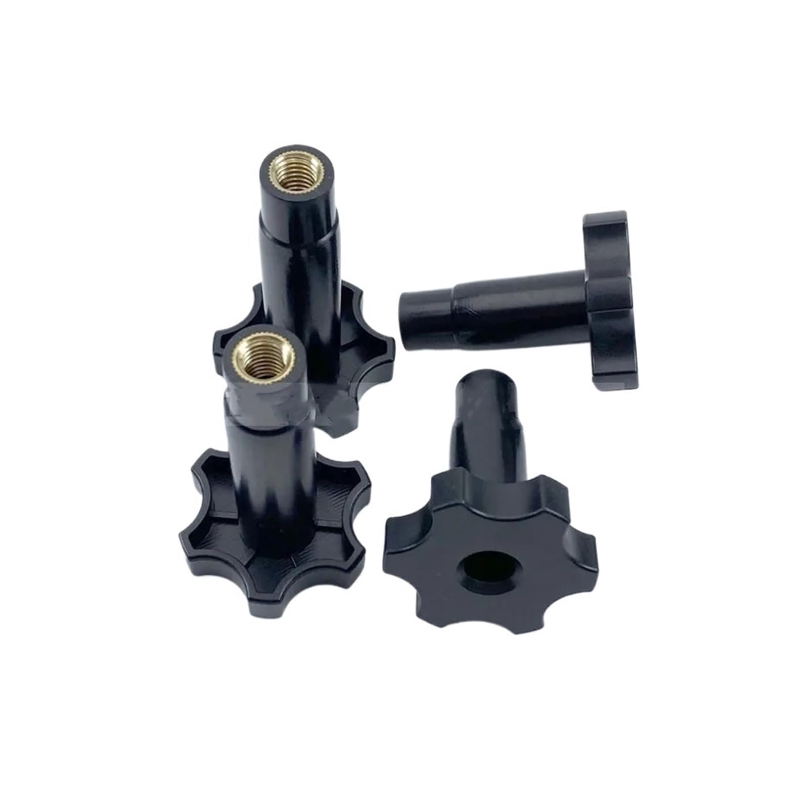 ZeAda Ice Cream Maker Accessories 4 in 1 Plastic Fasten Screw Nuts Black Color Gear Shaped Knob Accessories Clamping Bolts of Soft Ice Cream Machines