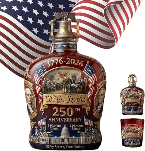 250th Anniversary Whiskey Bottle We The People 250th Anniversary Personal Reserve Bottle Independence Day Patriotic Gift for Liquor Scotch Bourbon or Wine