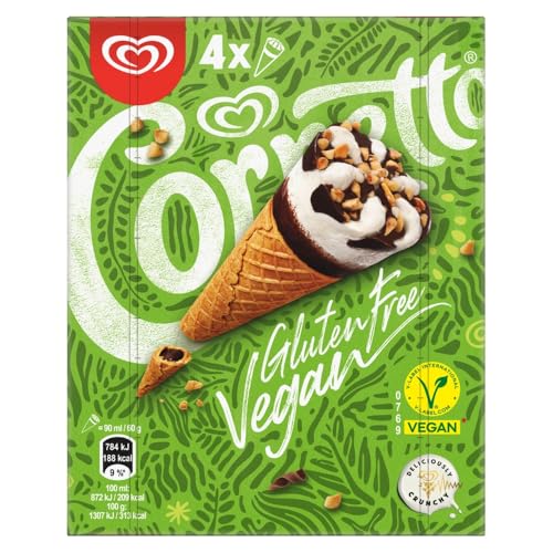 Cornetto Gluten Free & Dairy Free Vegan Ice Cream Cones 4 x 90ml