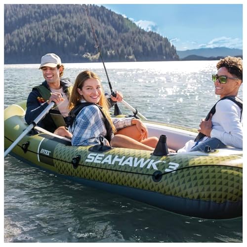 Image of New Sehawk 3, 3 Person Inflatable Boat for Flood Rescue, Adventure, Rafting, Fishing, with Oars & Air Pump (New Seahawk 3)