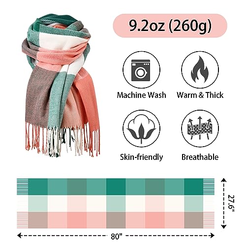 Winter Scarf for Women, Winter Warm Women's Scarves, Cashmere Blanket Scarf Classic Tassel Plaid4
