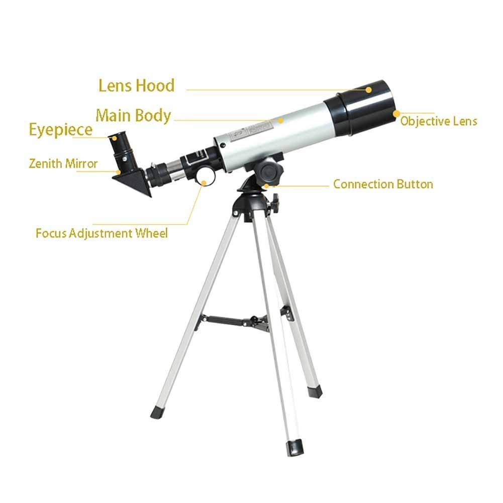 Telescopio astronomico rifrattore Spaziale con treppiede Regolabile, Giocattoli educativi, telescopi monoculari, telescopio Spaziale monoculare da Esterno per Adulti o Bambini Professionisti