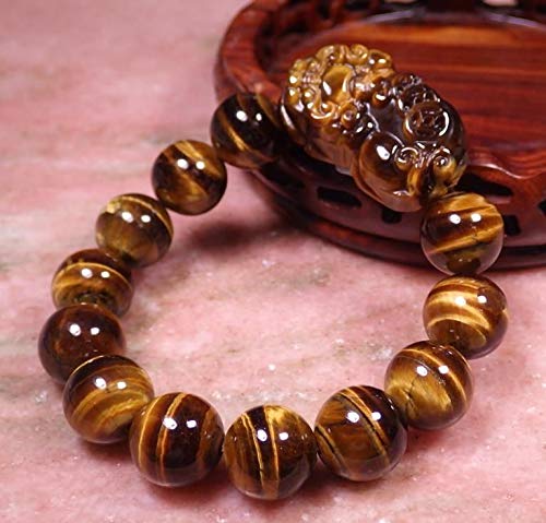 gojade Chinese Cat Tiger Jade Bead Dragon Pi Xiu Coin Bangle Feng Shui Bracelet 猫眼石貔貅手链 284323 GJ