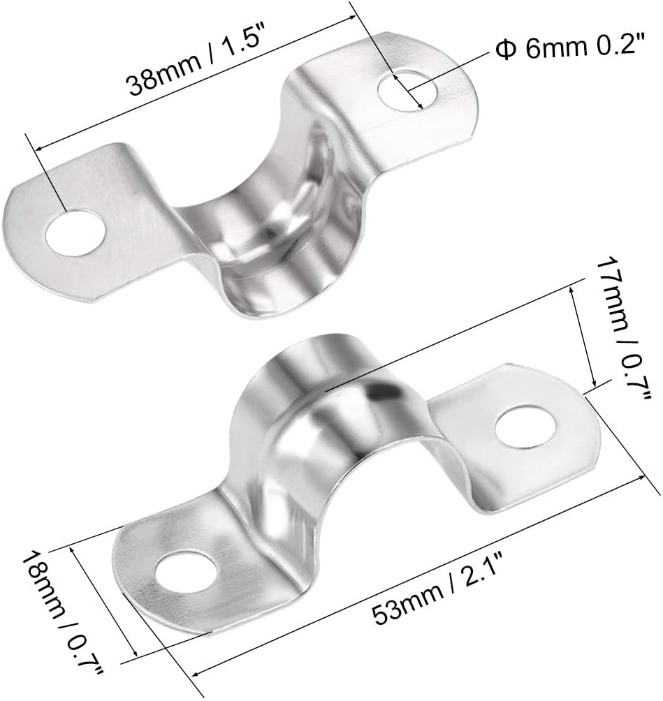 XYWHPGV U Shaped Duct Clamp Saddle Strap Stainless Steel Tube Clip M16 10pcs(3400b 28854 0a729 429e2 aaec6 a53c2