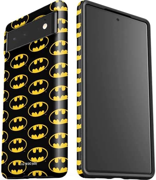 Skinit Pro Phone Case Compatible with Google Pixel 6 - Officially Licensed DC Comics Batman Logo Pattern Design