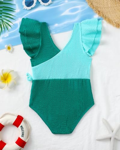 Image of Mioglrie Toddler Baby Swimsuit Girl Bathing Suit Girl 2T 3T 4T 5T 6T Girls One Piece Swimsuits Color Block Swimwear