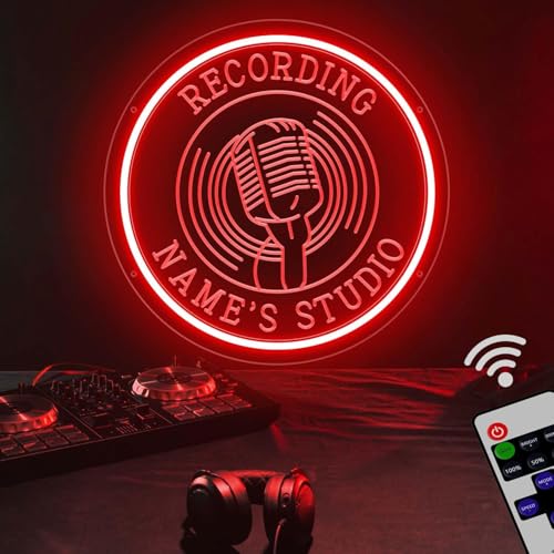 Image of Custom Recording Neon Sign, Live On Air Light Sign with Remote, Personalized Gifts for Men Women, 8-28 Inches Large Led Neon Light Up Signs, Music Studio Room Decorations