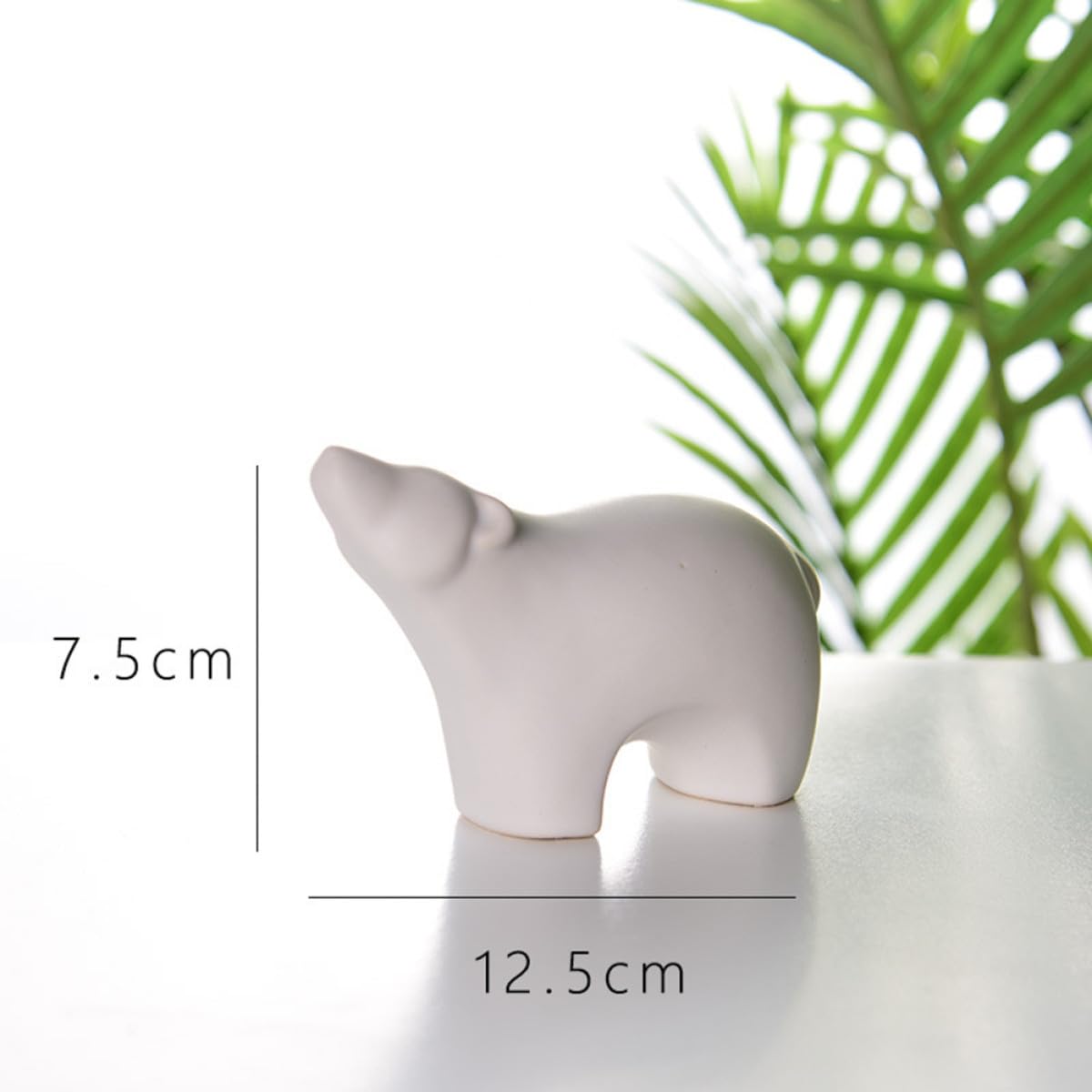 Statua Orso Polare in Ceramica Bianca Set da 2 Pezzi Grande e Piccolo, Decorazione da Tavolo Creativa per Casa, Ufficio e Ristorante, Ornamento da Collezione Resistente