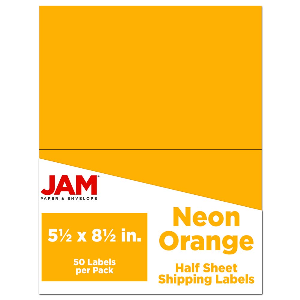 Jam Labels Neon Snapklik.com : JAM PAPER Shipping Labels - Half Page - 5 1/2 X 8 1/2 ...