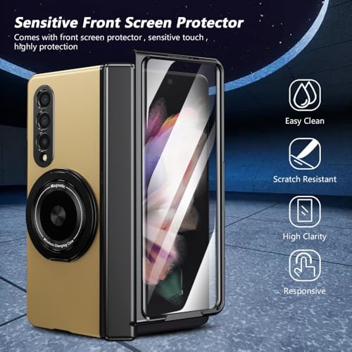 Protection Samsung Galaxy Z Fold 3 haut de gamme dorée au design mince et robuste - 5