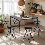 【Facilité d'Utilisation】 : La table se plie facilement, offrant une solution pratique pour le rangement. Elle peut être rapidement déployée lors d'événements ou de repas, idéal pour les espaces polyvalents.