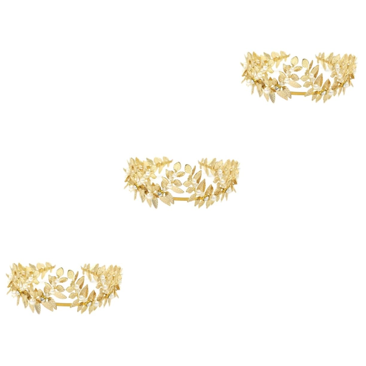 3 pz Fasce per Capelli da Donna Fascia per Capelli con Strass per Donna Fasce per Capelli con Perle Copricapo per Donna Copricapo in Oro Dea Fascia per Capelli Fai da Te
