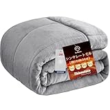 fuwawa シンサレート 毛布 シングル 冬用 2枚合わせ 襟付き ブランケット 厚手 フランネル 3Mシンサレート マイクロファイバー 中綿入り 掛け毛布 暖かい かわいい おしゃれ あったか ふわふわ 吸湿速乾 抗菌防臭 発熱 軽量 防カビ 毛抜けない 静電気対策 洗える 140×200cm グレー