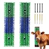 Livestock Scratch Brush With 8 Screws,Animal Back Scratching Brush for Cow,Cattle,Sheep, Horses,Pigs,Massage Grooming Tool(Green, 2pcs)