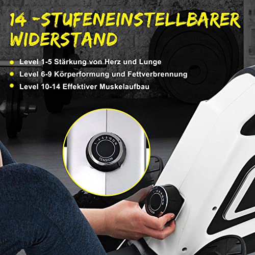 Azanaz Rudergerät für Zuhause, Rudermaschine mit 14 Magnetwiderstand, Klappbar Transportabel Rudermaschine, Leise… – Bild 4