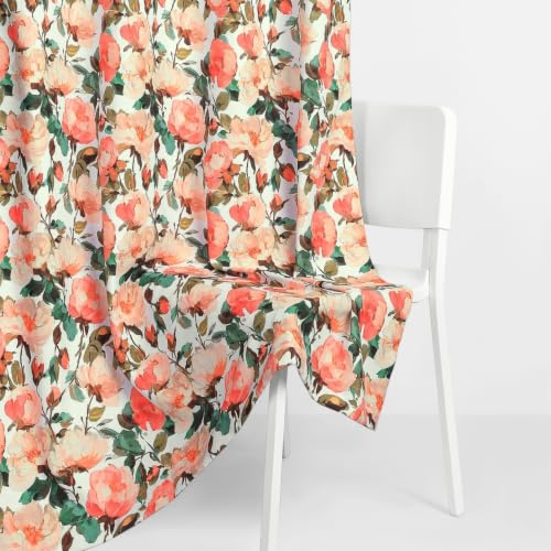 Image of haus & kinder Digital Printed Cotton Door Curtain 7 Feet Long Pack of 2 Door Curtains, 7 Feet Curtain for Door (Bloom Harmony, Multicolor 130x213 CM)