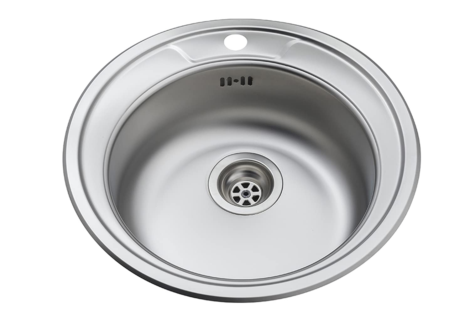 Rundspüle Edelstahlspüle Campingspüle Durchmesser 50cm Edelstahlspüle Einbauspüle Aufbauspüle Spülbecken Spüle Küchenspüle K50