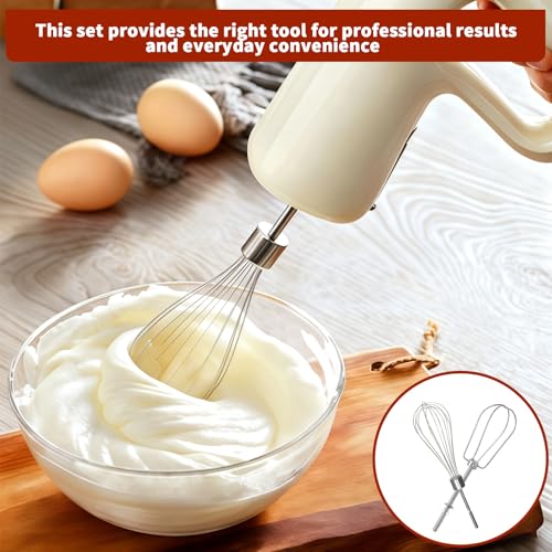 Image of Hand Mixer Beater Attachments for KitchenAid Set of 6 | Including Turbo Beater, Pro Whisk, Dough Hooks, Blending Rod Compatible with KHM512 KHM6118 KHM7210 KHM926