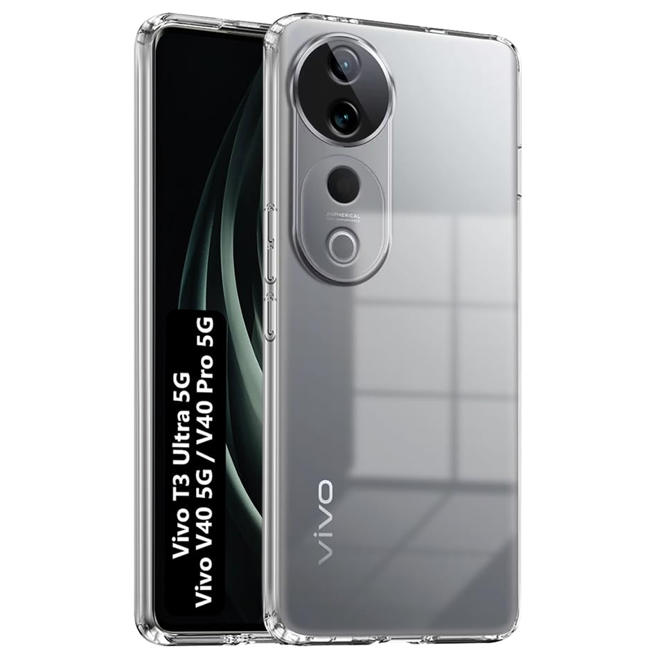 Fashionury Shockproof Crystar Clear Back Case for Vivo V40 / V40 Pro / T3 Ultra 5G | Transparent Back Cover | Raised Bumps for Camera & Screen Protection for Vivo V40 / V40 Pro / T3 Ultra 5G (B0DBZ6LXVQ) Amazon Price History, Amazon Price Tracker