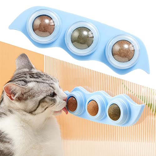 Bolas Comestíveis Para Gato | Catnip parede bola em forma de ervilha bonito 3 em 1 | Rolo de parede