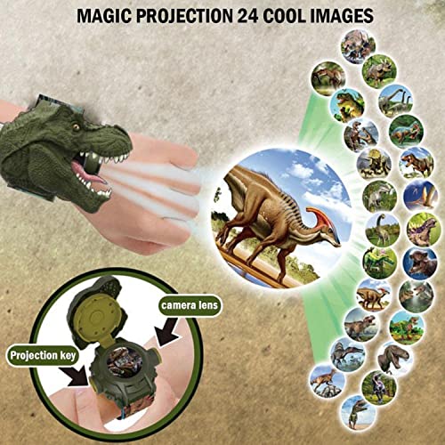 Image of RAYCHY Dinosaur Watch Flashlight Projector Toys Animal Pattern Torch Educational Toys Gift