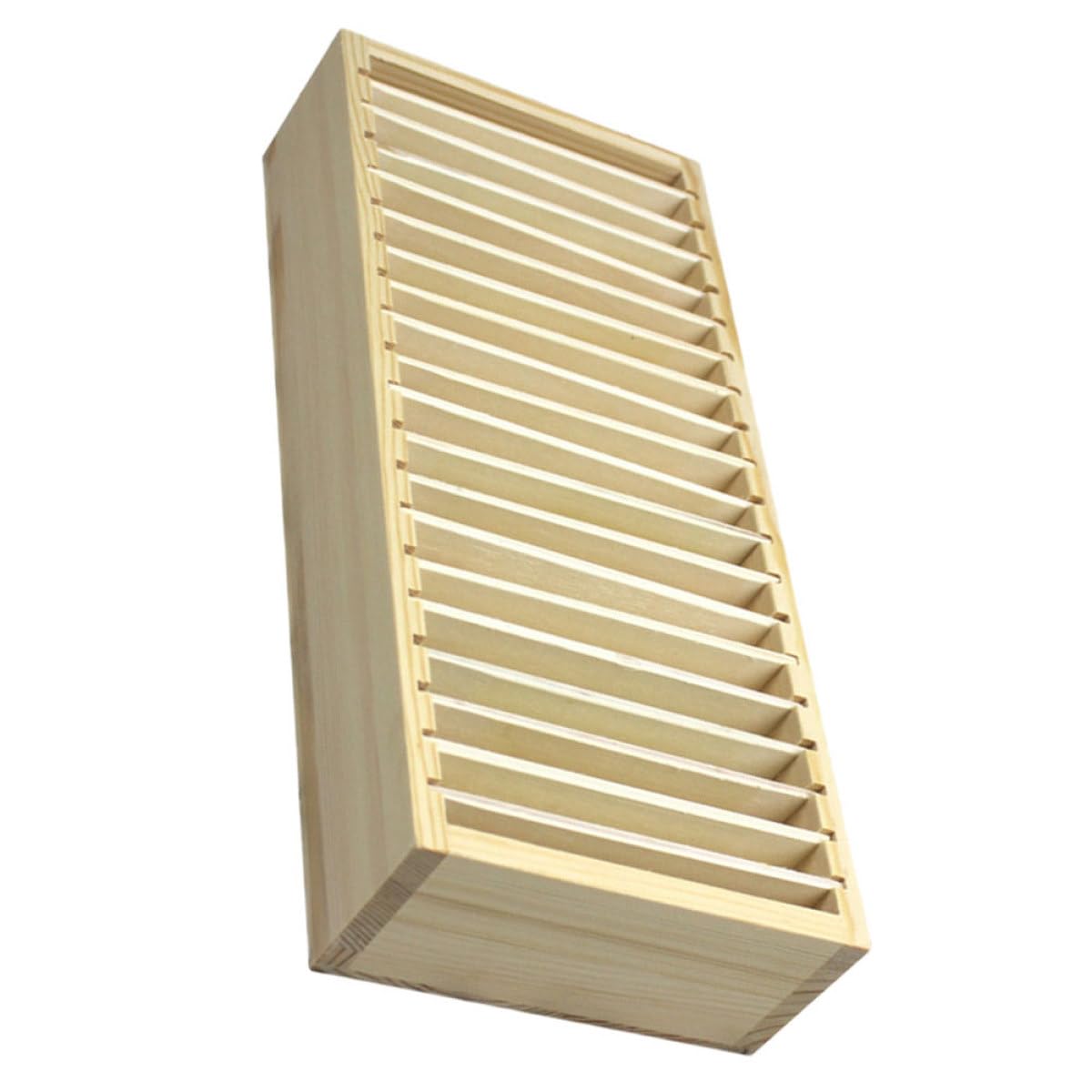 Boîte cartes de visite en bois à compartiments modulables pour un rangement compact