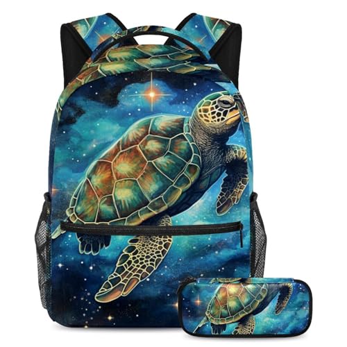 Sac à dos galaxie étoilée Tortue pour les cours et les voyages des adolescents
