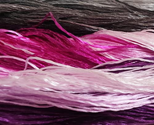 Levylisa 12 Skeins Mulberry Silk Floss Embroidery Thread Floss-Cross Stitch Threads China Silk Woven Jewelry Threads Diy Sewing Kits (Purple Gradient) #TOP4
