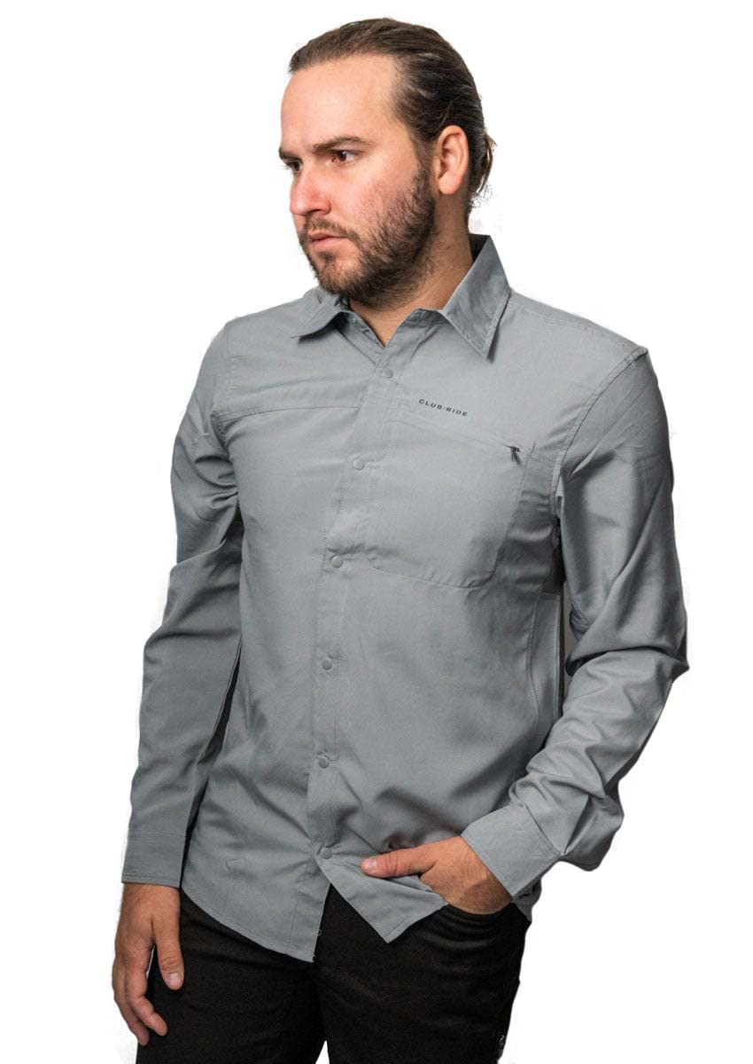 Club RideApparel Protocol Long Sleeve Cycling Jersey - Men's Snap Down Biking Top