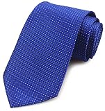 Mens Royal Blue Silk Cravat Ties Solid Gingham Textured Woven Dance Formal Wedding Necktie