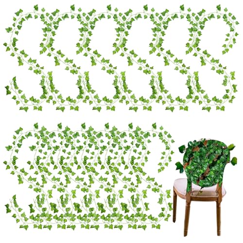 Enredaderas de Hiedra Artificial - Ornamento Decorativo Estético Reutilizable - Flores y Plantas Falsas Multicolor | para Habitación Dormitorio Sala de Estar Patio Jardín Oficinas Cocina Fiesta Boda E
