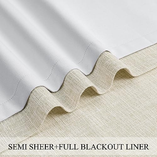 Sand Pinch Pleat Blackout Curtain Panels with Full Blackout Liner Thermal Insulated 100 Room Darkening Window Treatment Drapes with Back Tab for Living Room Bedroom with 9 Hooks, 40\"x63\"x2
