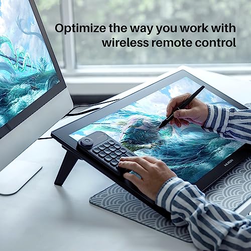 Image of HUION Kamvas Pro 24 4K UHD Graphics Drawing Tablet with Full-Laminated Screen Anti-Glare Glass 140% sRGB - Battery-Free Stylus 8192 Pen Pressure and Wireless Express Key, 23.8 Inch Black