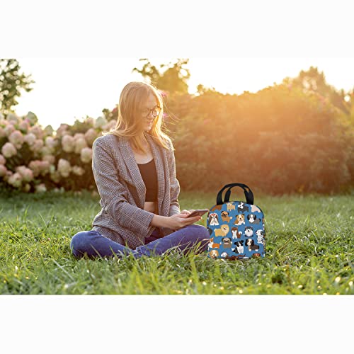 Zoczos Cute Dog Insulated Lunch Box Puppy Set Cartoon Doggy Domestic Mammal Shepherd Reusable Zipper Cooler Tote Bag For Work Picnic Camping #TOP7